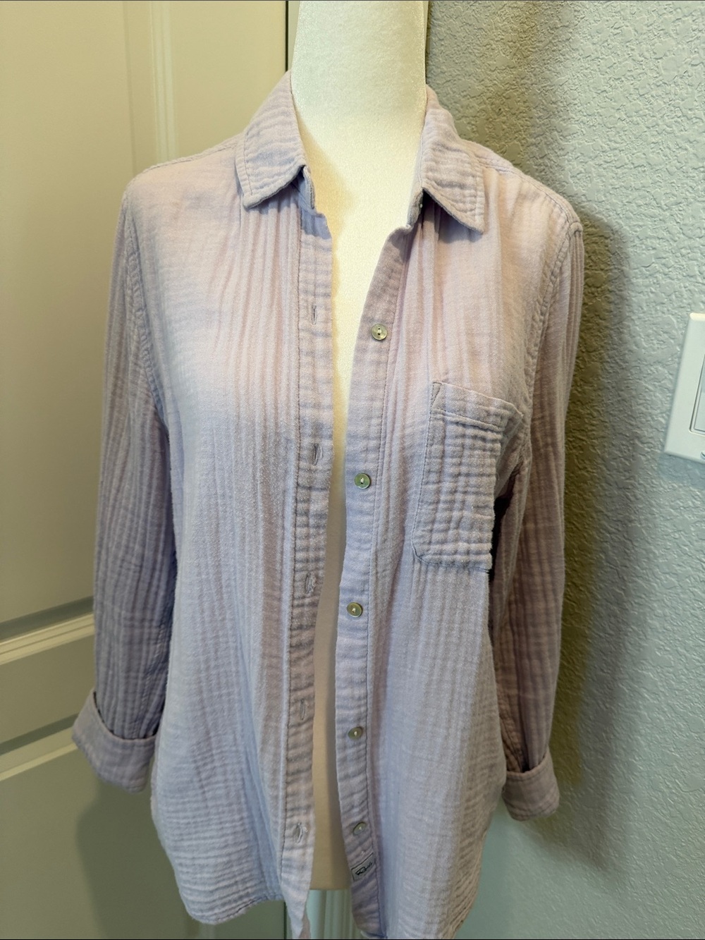 Rails Light Lavender Button-Down Gauze Shirt - Women Tops